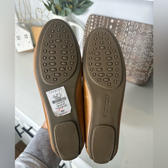 Talbots Like New Leather Woven Pattern Havana Tan Penny Loafers Women’s- Size 8M - Picture 7 of 8